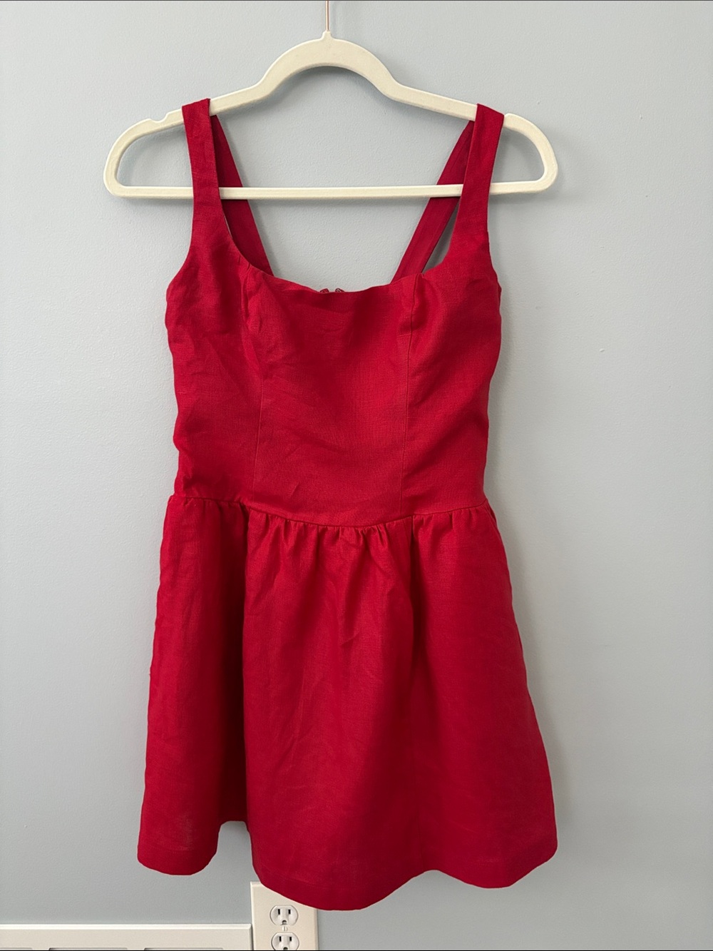 Reformation Janu Linen Mini Dress Red - Size 6